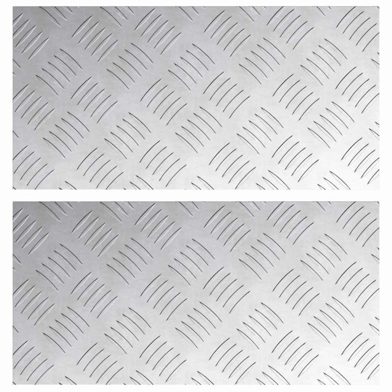 vidaXL Σκαλοπάτι 2 τμχ. 40 x 20 cm Ασημί Αλουμίνιο Ορθογώνιος