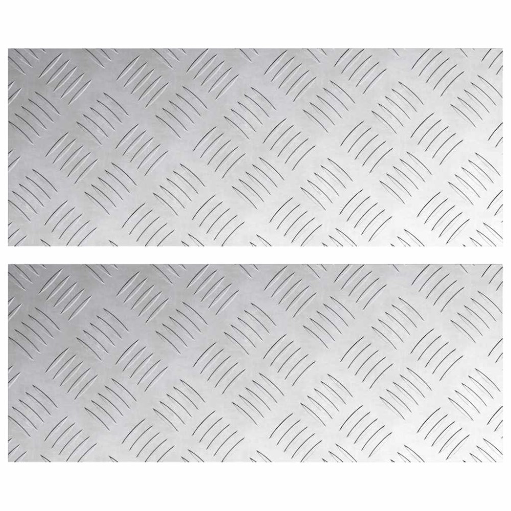 vidaXL Σκαλοπάτι 2 τμχ. 50 x 20 cm Ασημί Αλουμίνιο Ορθογώνιος