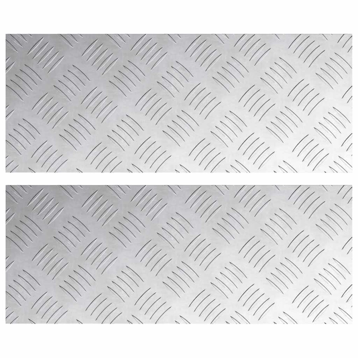 vidaXL Σκαλοπάτι 2 τμχ. 50 x 20 cm Ασημί Αλουμίνιο Ορθογώνιος