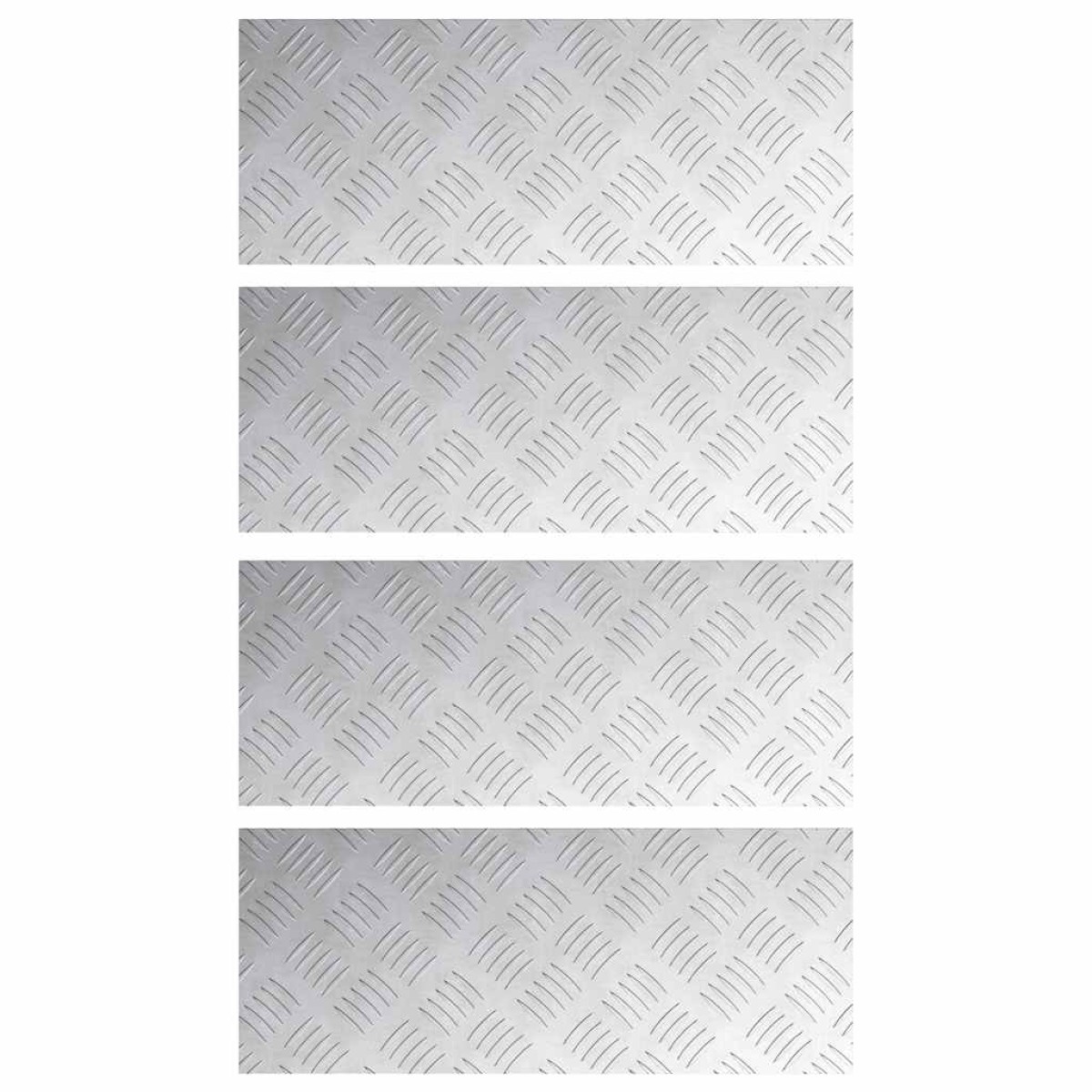 vidaXL Σκαλοπάτι 4 τμχ. 50 x 20 cm Ασημί Αλουμίνιο Ορθογώνιος