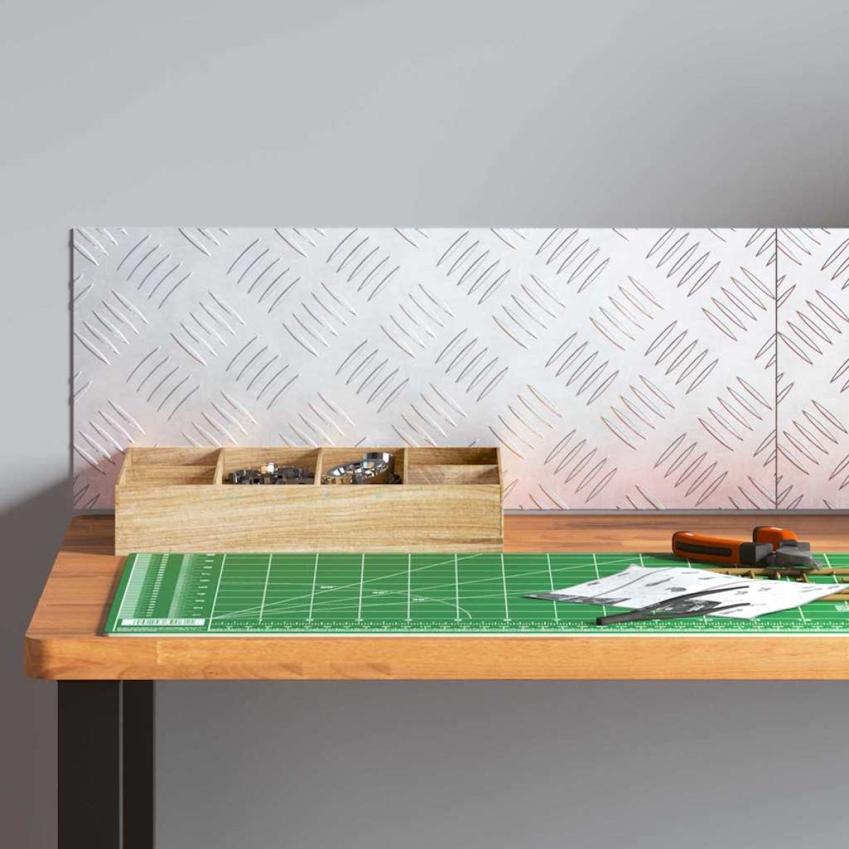 vidaXL Σκαλοπάτι 2 τμχ. 50 x 20 cm Ασημί Αλουμίνιο Ορθογώνιος