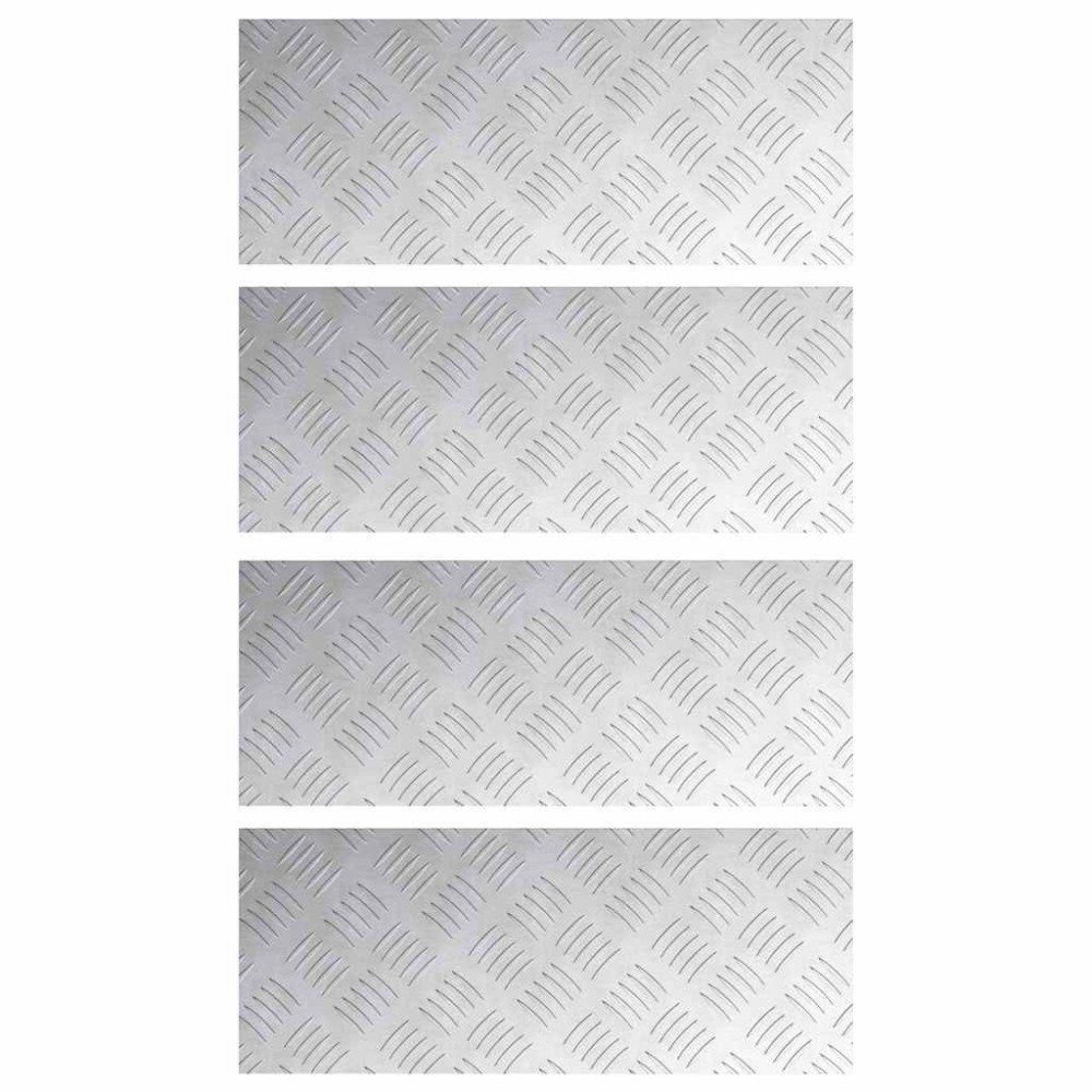 vidaXL Σκαλοπάτι 4 τμχ. 50 x 20 cm Ασημί Αλουμίνιο Ορθογώνιος