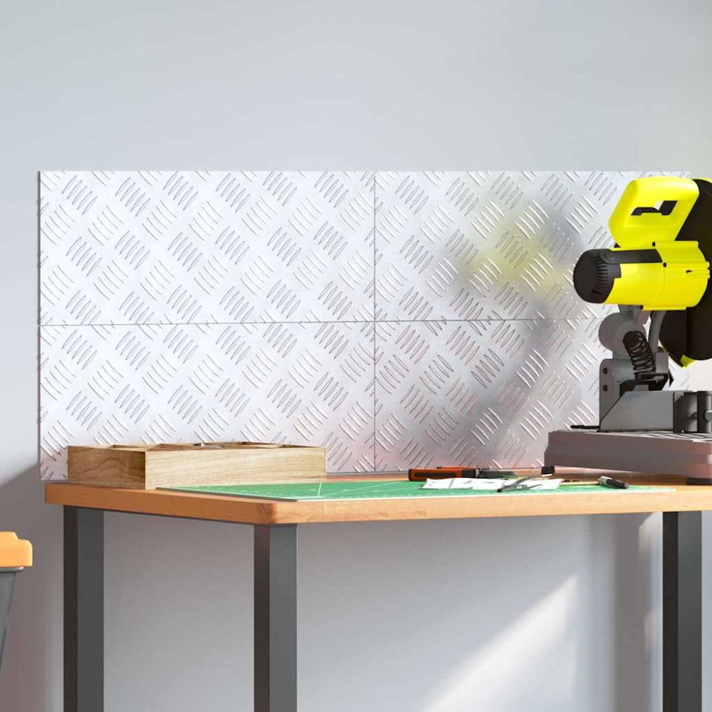 vidaXL Σκαλοπάτι 4 τμχ. 50 x 20 cm Ασημί Αλουμίνιο Ορθογώνιος