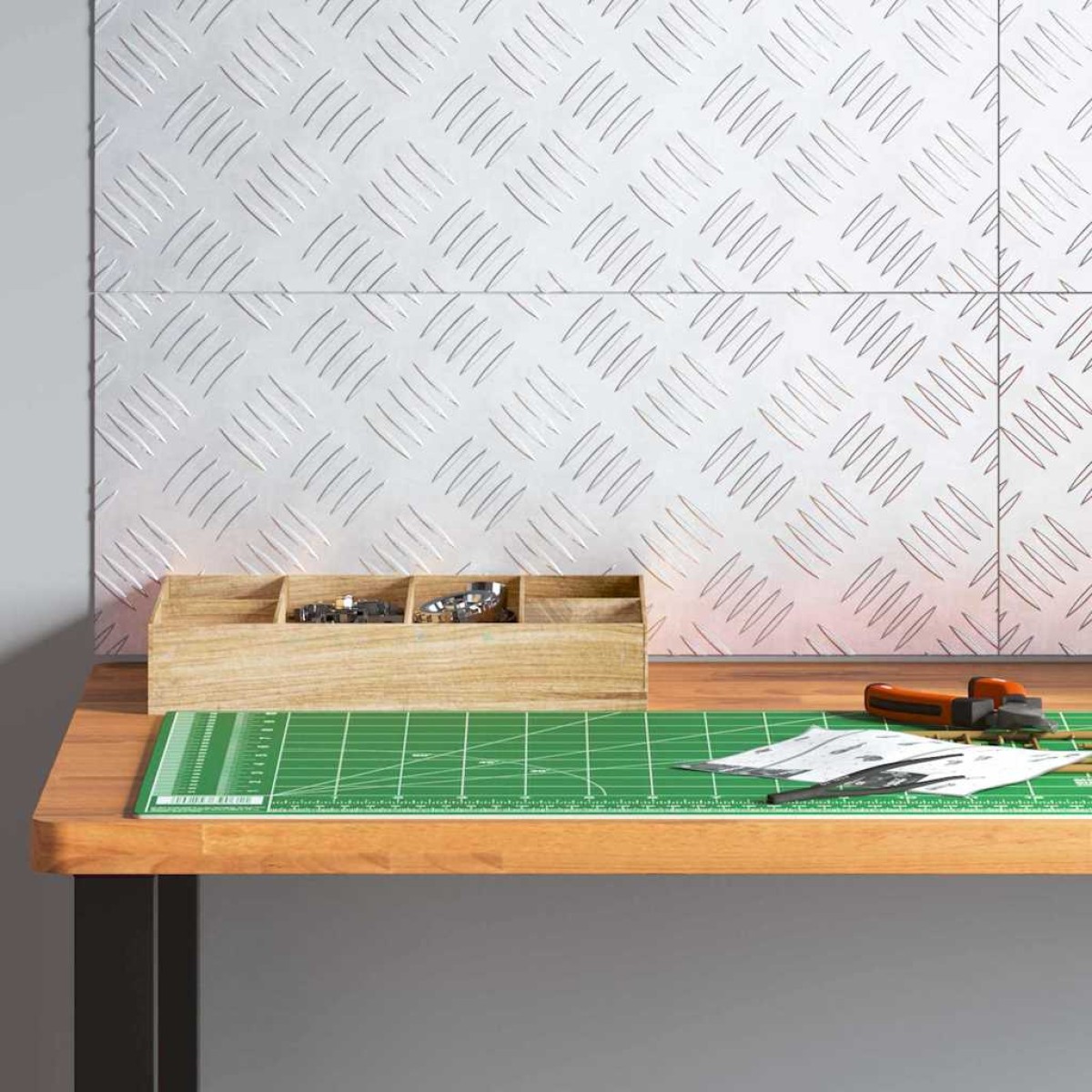 vidaXL Σκαλοπάτι 4 τμχ. 50 x 20 cm Ασημί Αλουμίνιο Ορθογώνιος
