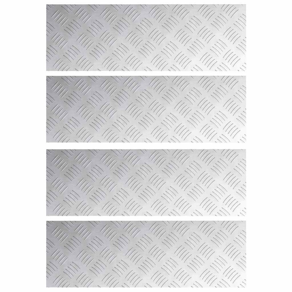 vidaXL Σκαλοπάτι 4 τμχ. 60 x 20 cm Ασημί Αλουμίνιο Ορθογώνιος