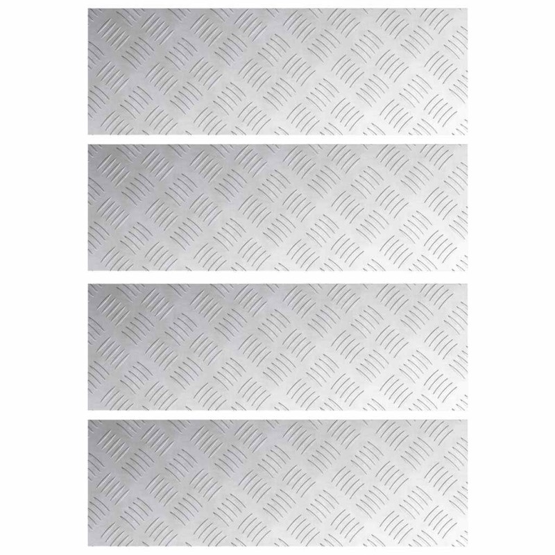 vidaXL Σκαλοπάτι 4 τμχ. 60 x 20 cm Ασημί Αλουμίνιο Ορθογώνιος
