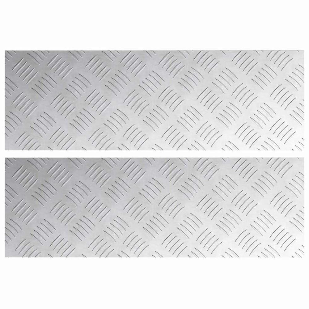 vidaXL Σκαλοπάτι 2 τμχ. 60 x 20 cm Ασημί Αλουμίνιο Ορθογώνιος