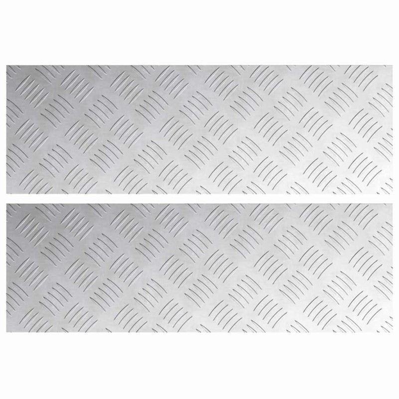 vidaXL Σκαλοπάτι 2 τμχ. 60 x 20 cm Ασημί Αλουμίνιο Ορθογώνιος