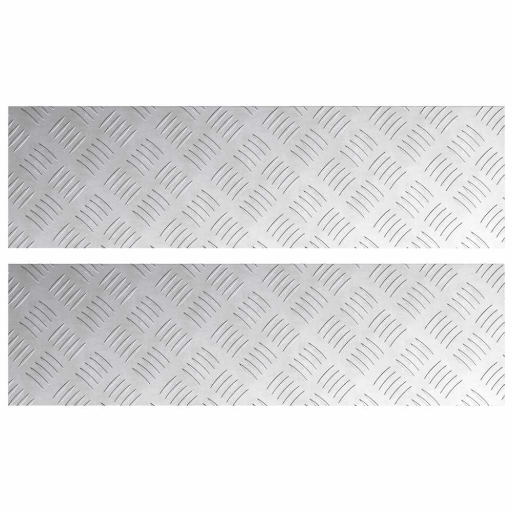 vidaXL Σκαλοπάτι 2 τμχ. 70 x 20 cm Ασημί Αλουμίνιο Ορθογώνιος