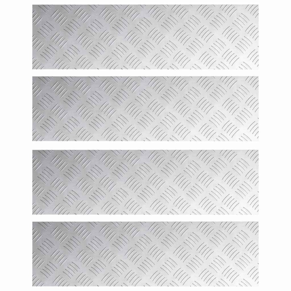 vidaXL Σκαλοπάτι 4 τμχ. 70 x 20 cm Ασημί Αλουμίνιο Ορθογώνιος