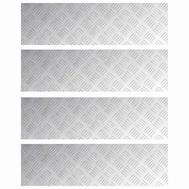 vidaXL Σκαλοπάτι 4 τμχ. 70 x 20 cm Ασημί Αλουμίνιο Ορθογώνιος