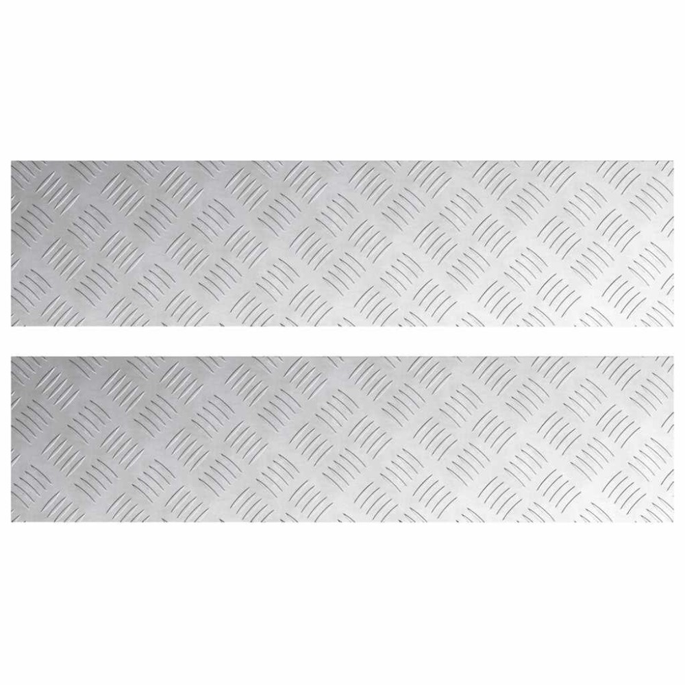 vidaXL Σκαλοπάτι 2 τμχ. 80 x 20 cm Ασημί Αλουμίνιο Ορθογώνιος