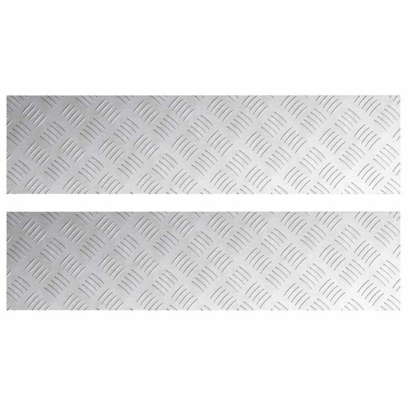 vidaXL Σκαλοπάτι 2 τμχ. 80 x 20 cm Ασημί Αλουμίνιο Ορθογώνιος