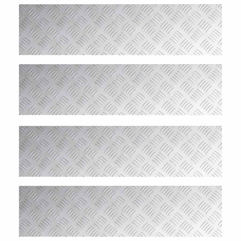 vidaXL Σκαλοπάτι 4 τμχ. 80 x 20 cm Ασημί Αλουμίνιο Ορθογώνιος
