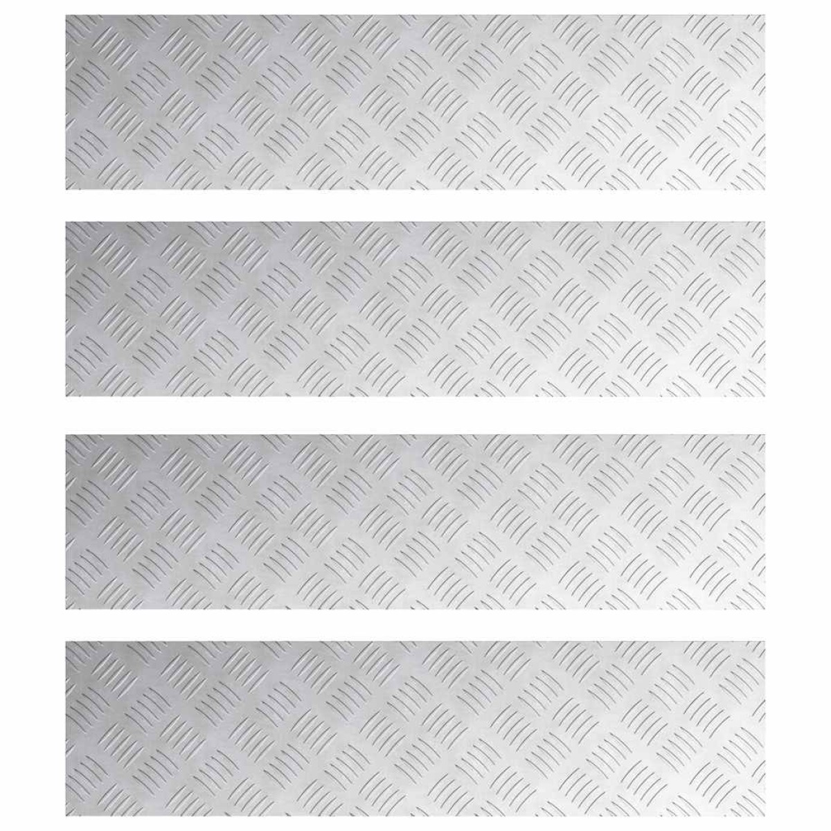 vidaXL Σκαλοπάτι 4 τμχ. 80 x 20 cm Ασημί Αλουμίνιο Ορθογώνιος