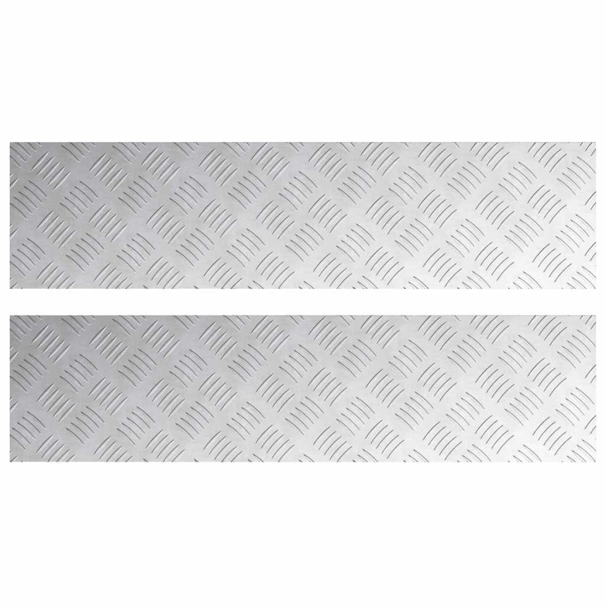 vidaXL Σκαλοπάτι 2 τμχ. 80 x 20 cm Ασημί Αλουμίνιο Ορθογώνιος