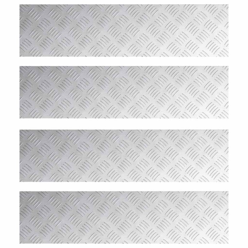 vidaXL Σκαλοπάτι 4 τμχ. 80 x 20 cm Ασημί Αλουμίνιο Ορθογώνιος