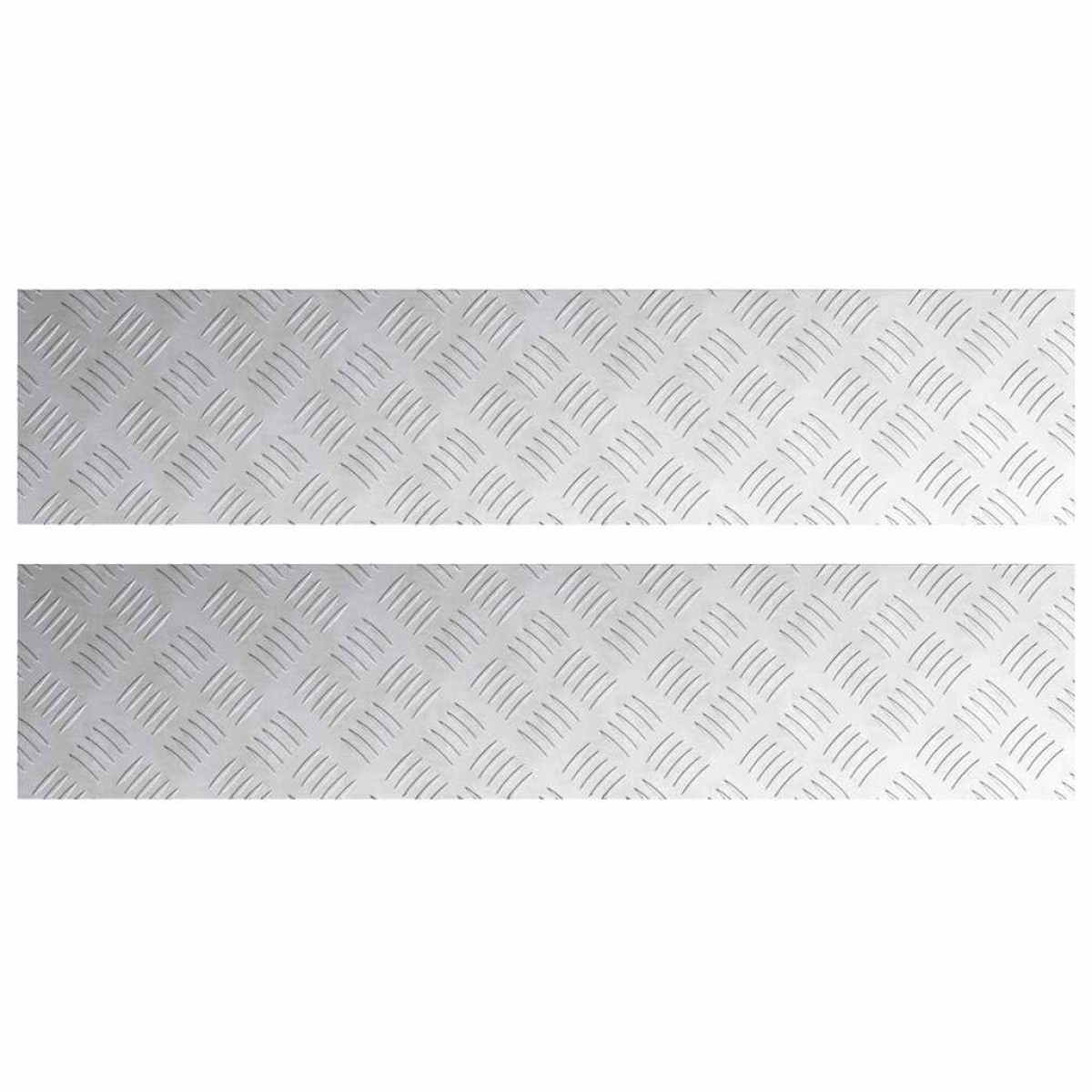 vidaXL Σκαλοπάτι 2 τμχ. 90 x 20 cm Ασημί Αλουμίνιο Ορθογώνιος