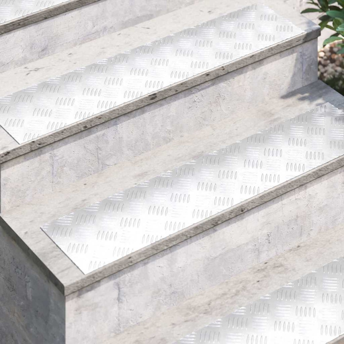 vidaXL Σκαλοπάτι 2 τμχ. 90 x 20 cm Ασημί Αλουμίνιο Ορθογώνιος