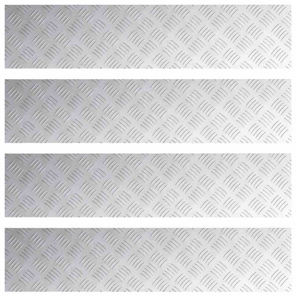 vidaXL Σκαλοπάτι 4 τμχ. 90 x 20 cm Ασημί Αλουμίνιο Ορθογώνιος