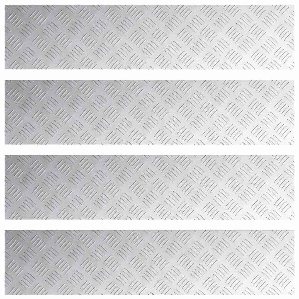 vidaXL Σκαλοπάτι 4 τμχ. 90 x 20 cm Ασημί Αλουμίνιο Ορθογώνιος