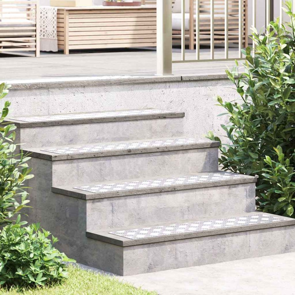 vidaXL Σκαλοπάτι 4 τμχ. 90 x 20 cm Ασημί Αλουμίνιο Ορθογώνιος