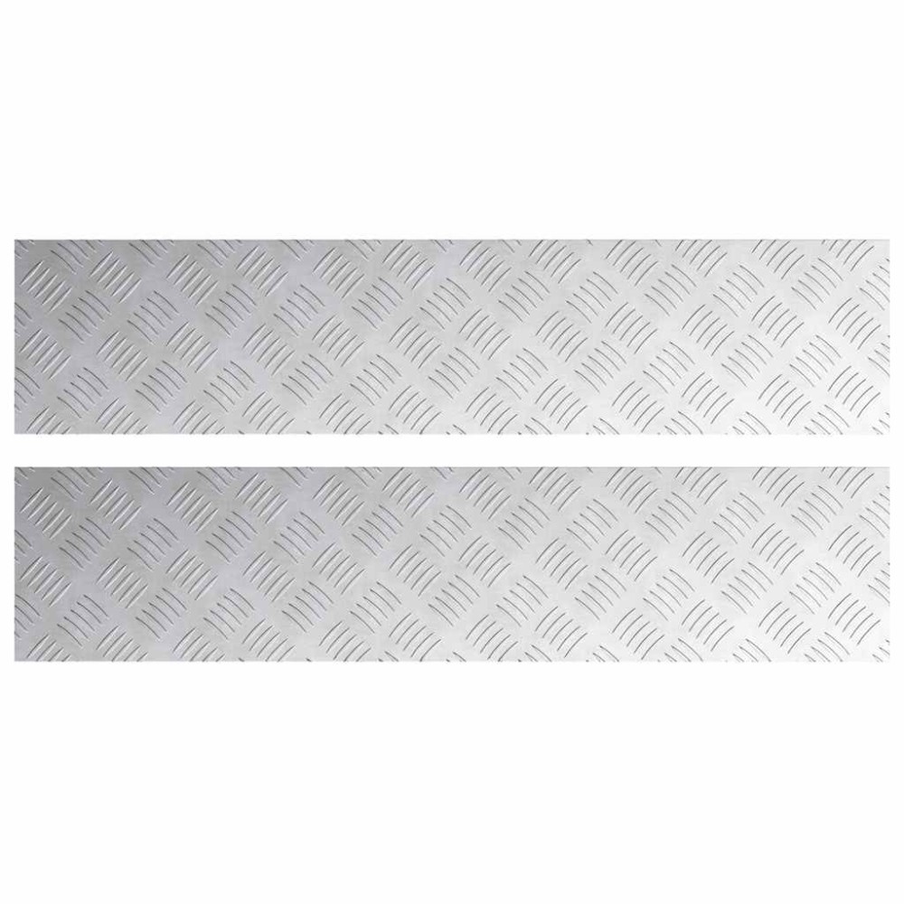 vidaXL Σκαλοπάτι 2 τμχ. 90 x 20 cm Ασημί Αλουμίνιο Ορθογώνιος
