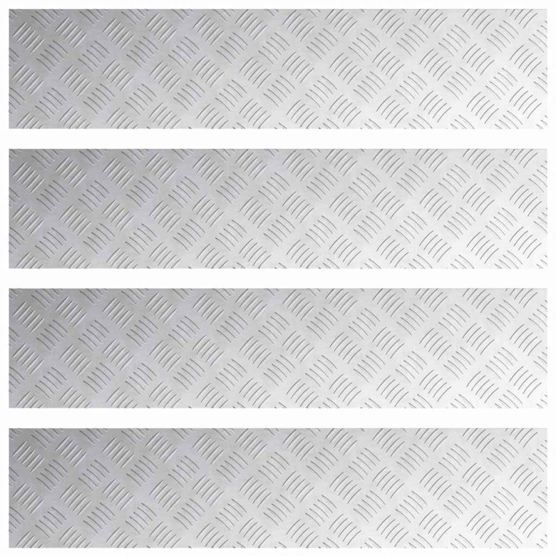 vidaXL Σκαλοπάτι 4 τμχ. 90 x 20 cm Ασημί Αλουμίνιο Ορθογώνιος