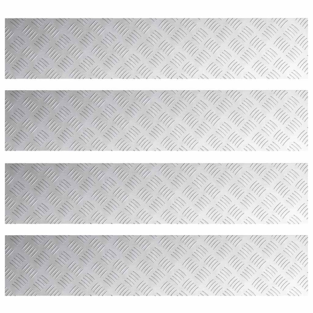 vidaXL Σκαλοπάτι 4 τμχ. 100 x 20 cm Ασημί Αλουμίνιο Ορθογώνιος