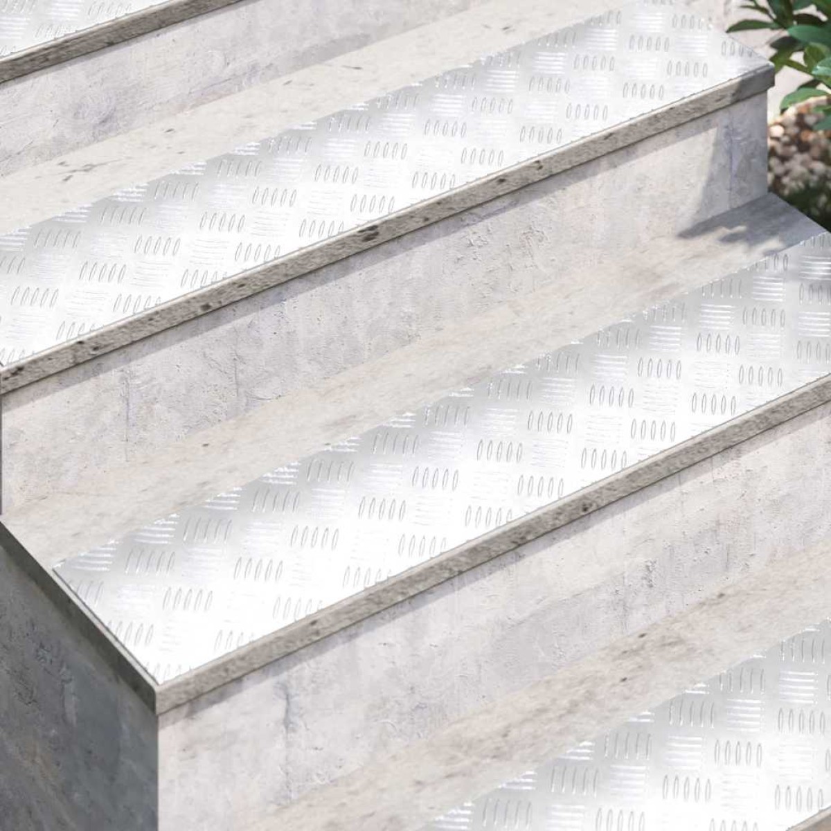 vidaXL Σκαλοπάτι 4 τμχ. 100 x 20 cm Ασημί Αλουμίνιο Ορθογώνιος