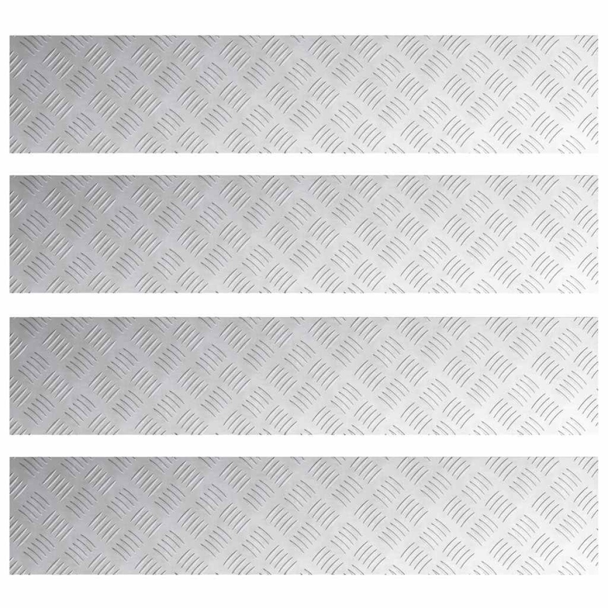 vidaXL Σκαλοπάτι 4 τμχ. 100 x 20 cm Ασημί Αλουμίνιο Ορθογώνιος