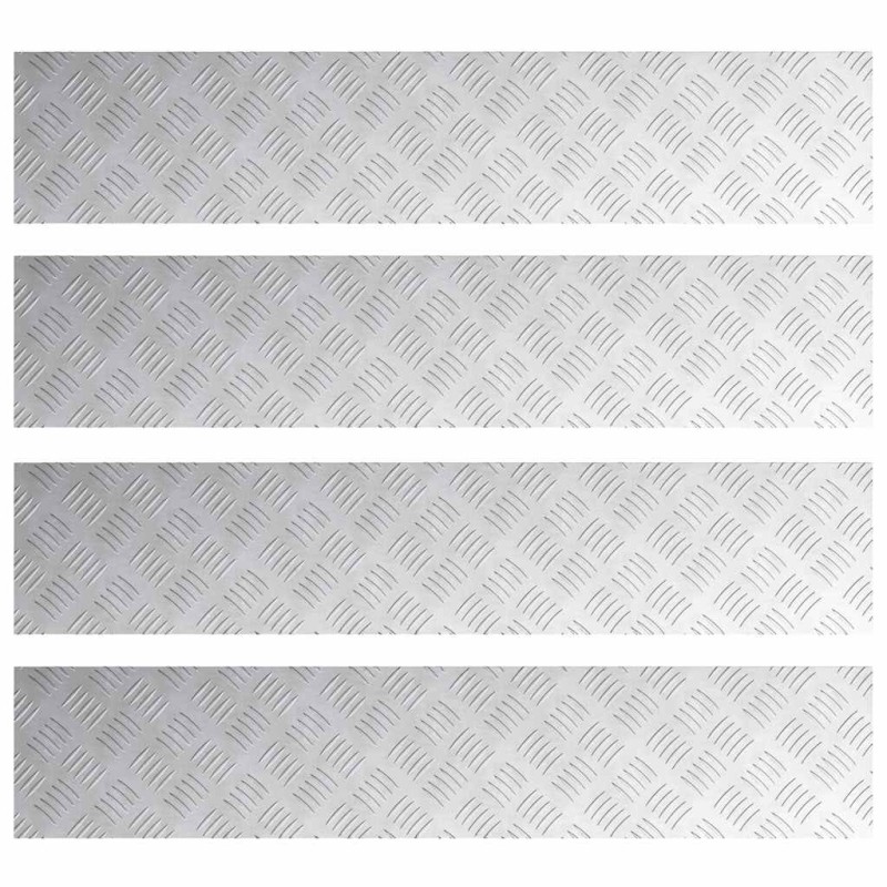 vidaXL Σκαλοπάτι 4 τμχ. 100 x 20 cm Ασημί Αλουμίνιο Ορθογώνιος