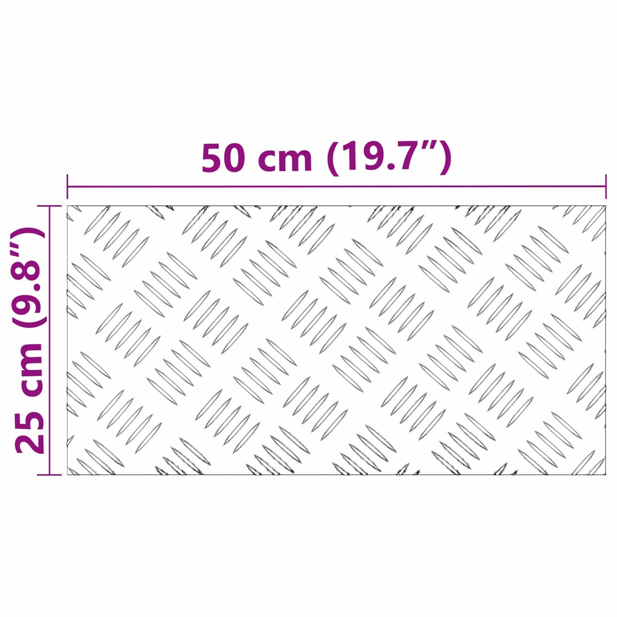 vidaXL Σκαλοπάτι 2 τμχ. 50 x 25 cm Ασημί Αλουμίνιο Ορθογώνιος