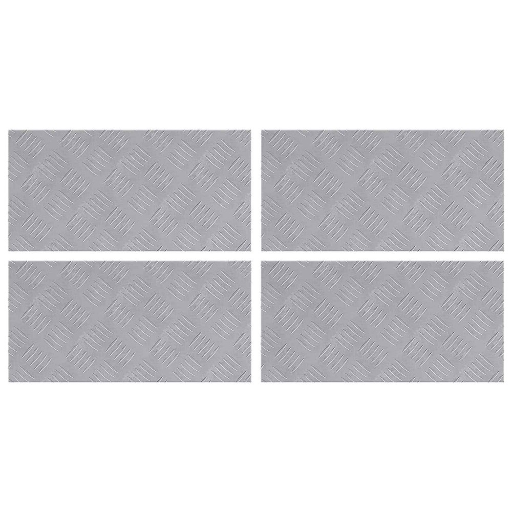 vidaXL Σκαλοπάτι 4 τμχ. 50 x 25 cm Ασημί Αλουμίνιο Ορθογώνιος