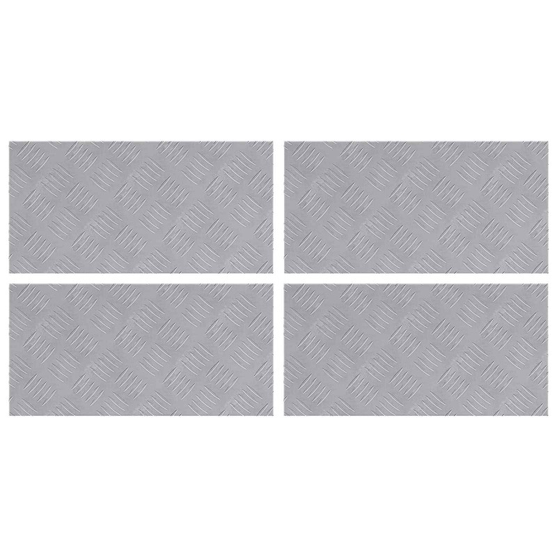 vidaXL Σκαλοπάτι 4 τμχ. 50 x 25 cm Ασημί Αλουμίνιο Ορθογώνιος