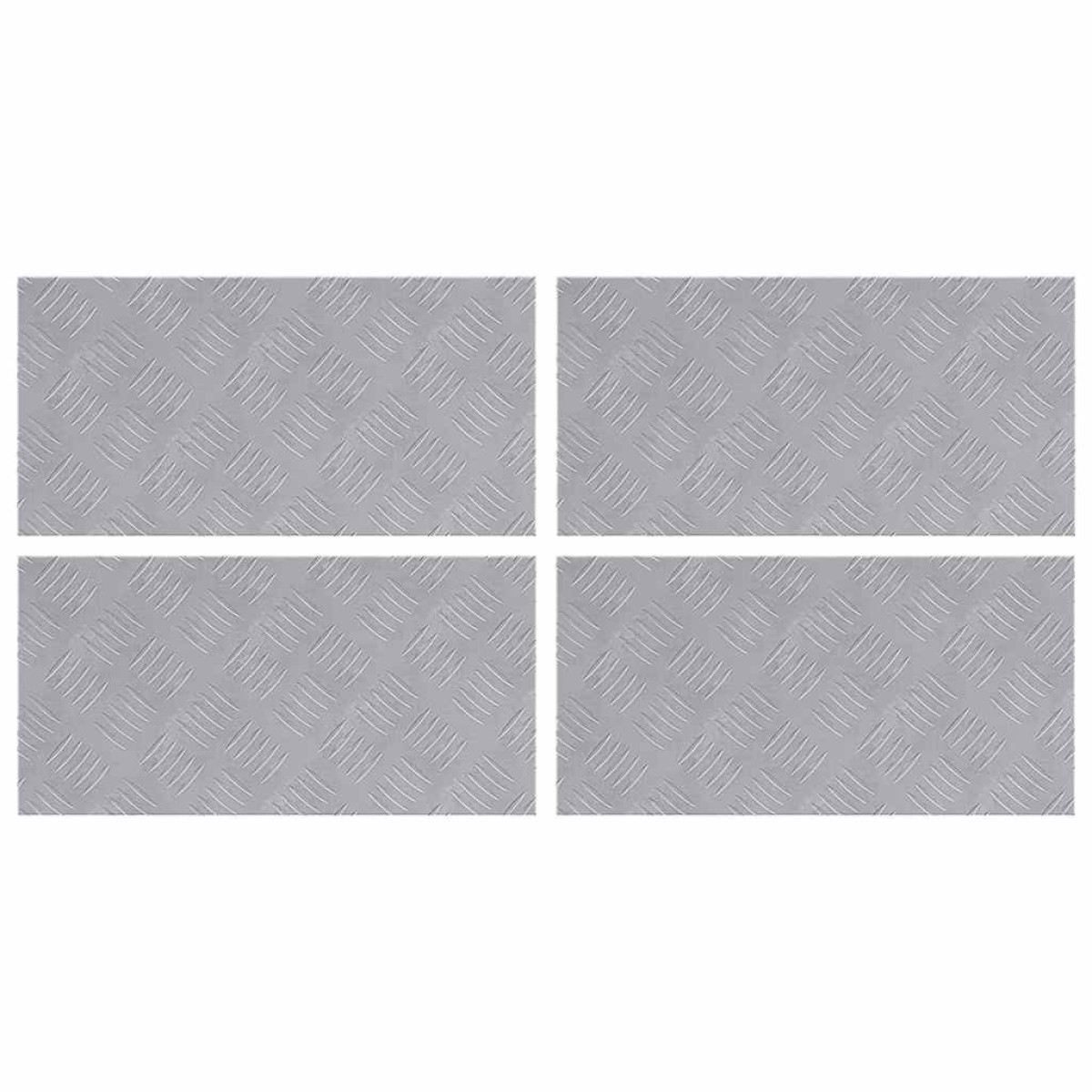 vidaXL Σκαλοπάτι 4 τμχ. 50 x 25 cm Ασημί Αλουμίνιο Ορθογώνιος