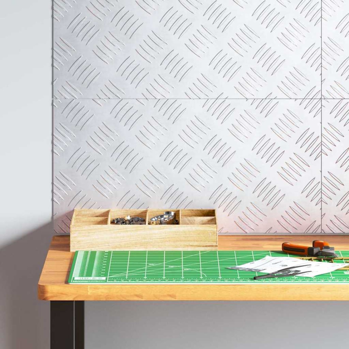 vidaXL Σκαλοπάτι 4 τμχ. 50 x 25 cm Ασημί Αλουμίνιο Ορθογώνιος