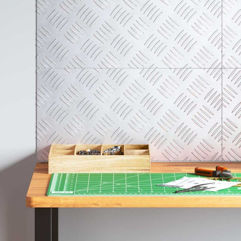 vidaXL Σκαλοπάτι 4 τμχ. 50 x 25 cm Ασημί Αλουμίνιο Ορθογώνιος