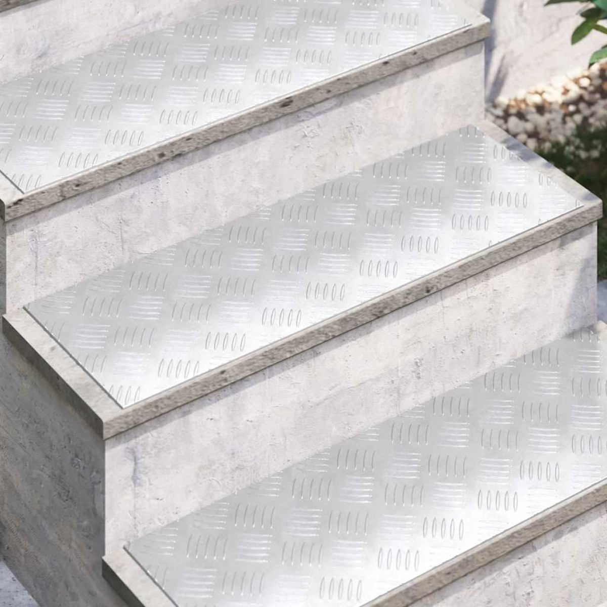 vidaXL Σκαλοπάτι 4 τμχ. 75 x 25 εκ. Ασημί Αλουμίνιο Ορθογώνιος