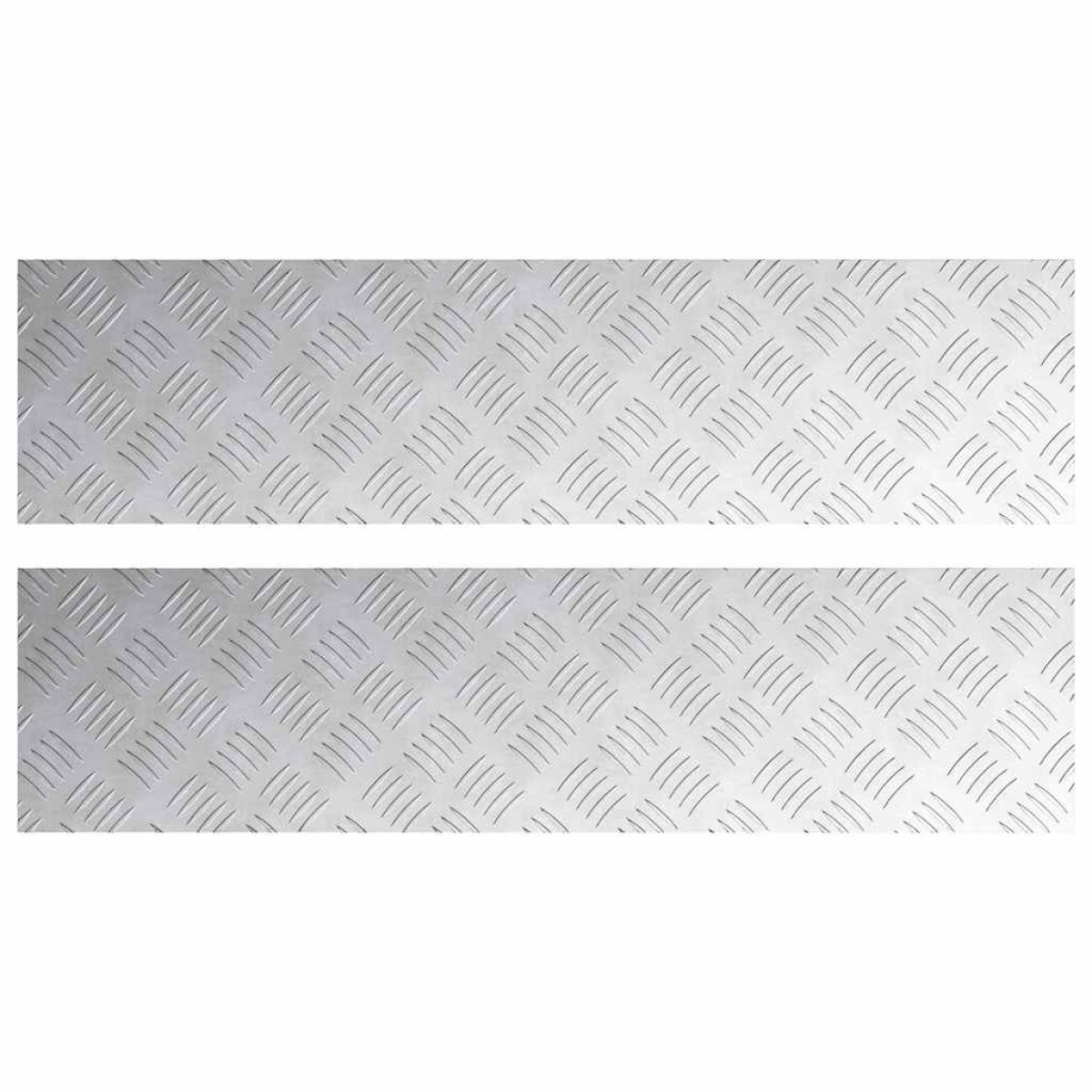 vidaXL Σκαλοπάτι 2 τμχ. 100 x 25 cm Ασημί Αλουμίνιο Ορθογώνιος