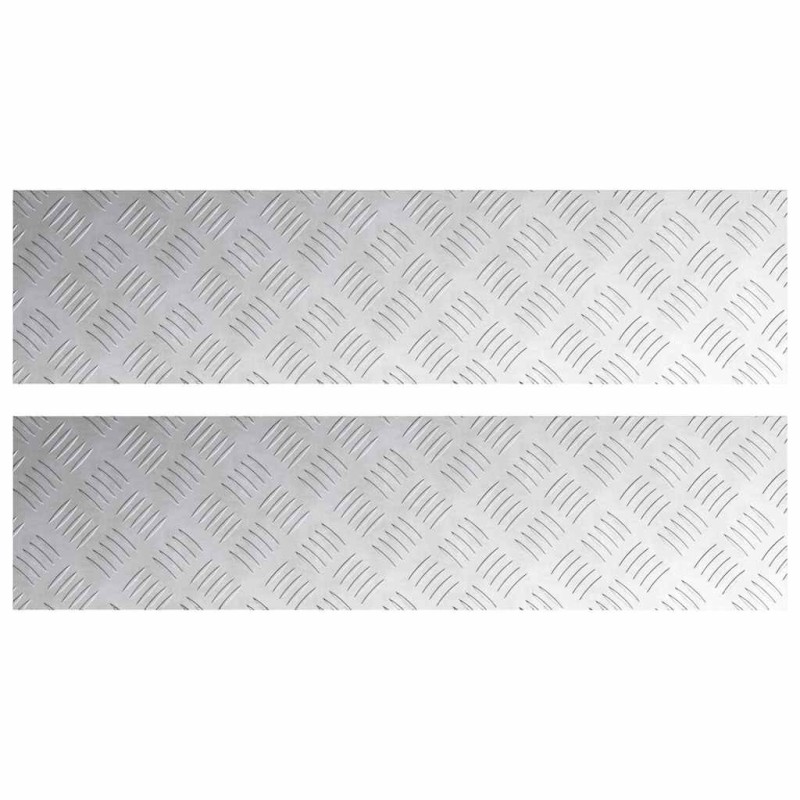 vidaXL Σκαλοπάτι 2 τμχ. 100 x 25 cm Ασημί Αλουμίνιο Ορθογώνιος
