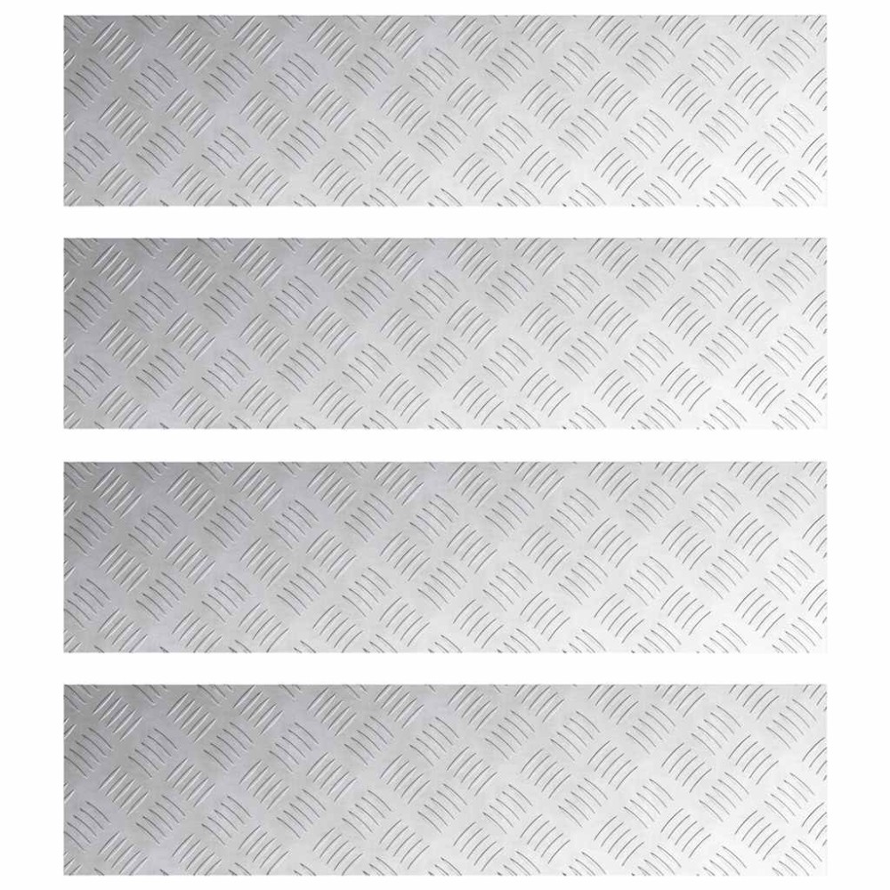vidaXL Σκαλοπάτι 4 τμχ. 100 x 25 cm Ασημί Αλουμίνιο Ορθογώνιος