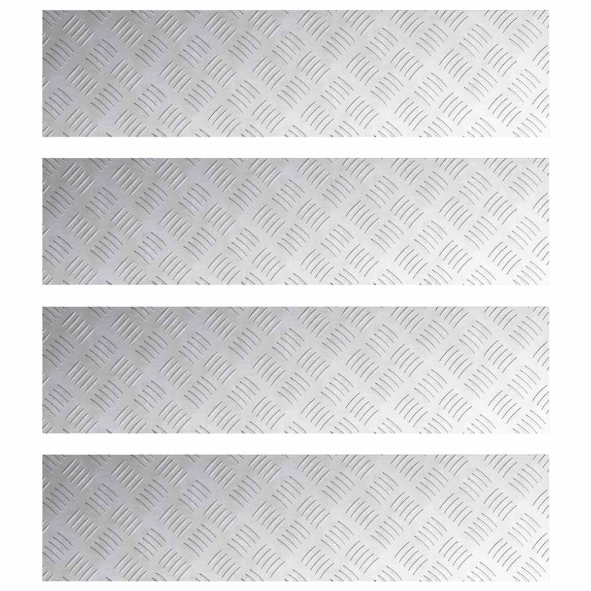 vidaXL Σκαλοπάτι 4 τμχ. 100 x 25 cm Ασημί Αλουμίνιο Ορθογώνιος