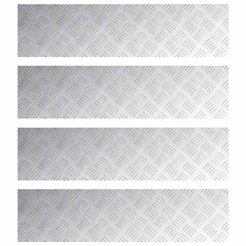 vidaXL Σκαλοπάτι 4 τμχ. 100 x 25 cm Ασημί Αλουμίνιο Ορθογώνιος