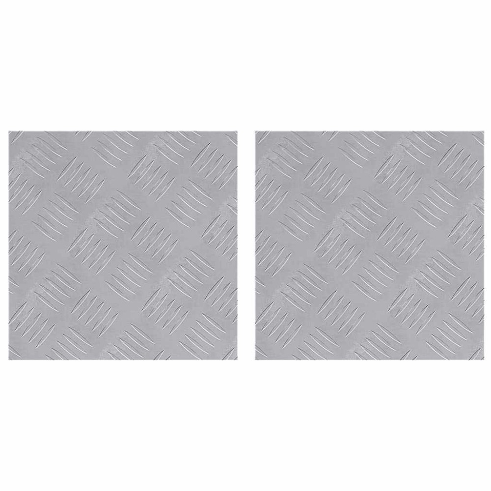 vidaXL Σκαλοπάτι 2 τμχ. 30 x 30 cm Ασημί Αλουμίνιο τετράγωνο