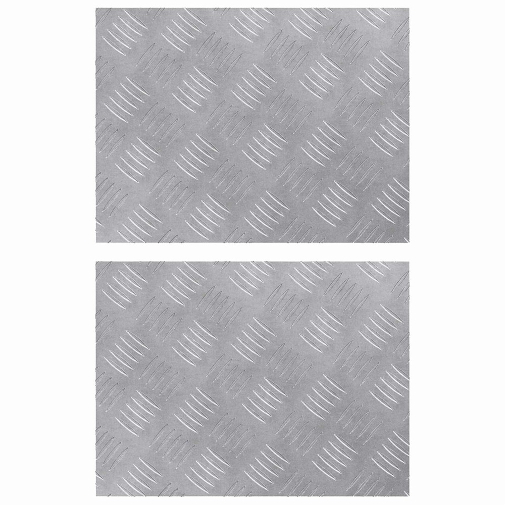 vidaXL Σκαλοπάτι 2 τμχ. 40 x 30 cm Ασημί Αλουμίνιο Ορθογώνιος