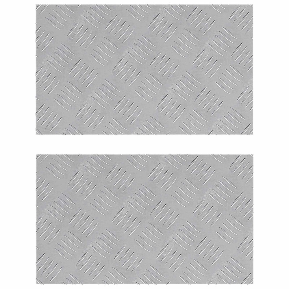 vidaXL Σκαλοπάτι 2 τμχ. 50 x 30 cm Ασημί Αλουμίνιο Ορθογώνιος