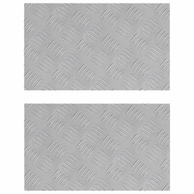 vidaXL Σκαλοπάτι 2 τμχ. 50 x 30 cm Ασημί Αλουμίνιο Ορθογώνιος