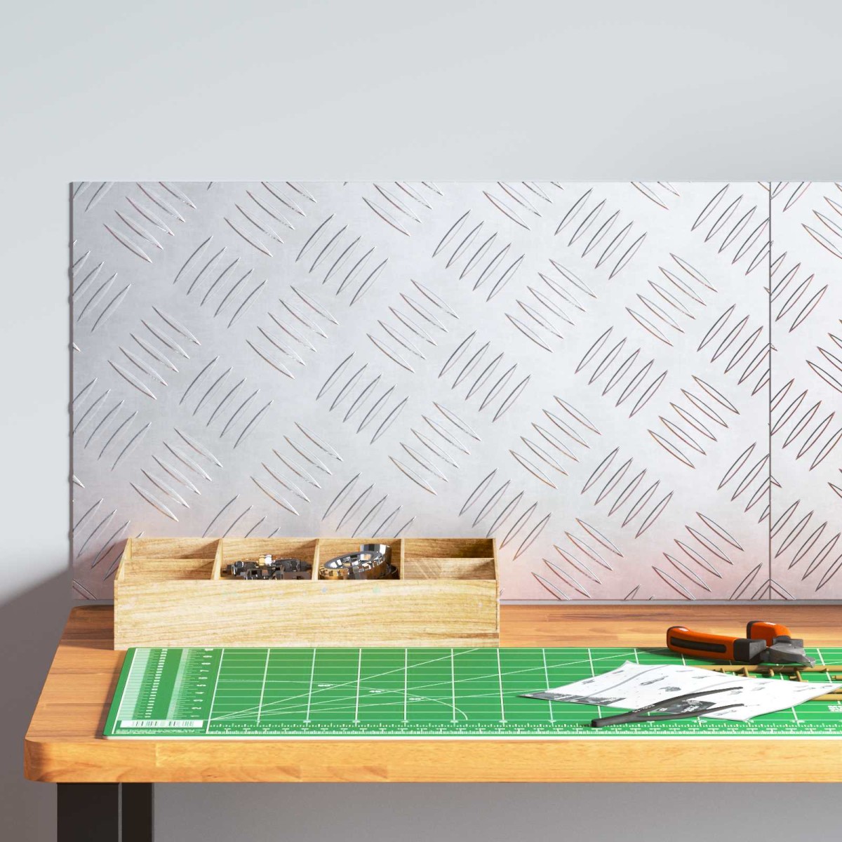 vidaXL Σκαλοπάτι 2 τμχ. 50 x 30 cm Ασημί Αλουμίνιο Ορθογώνιος