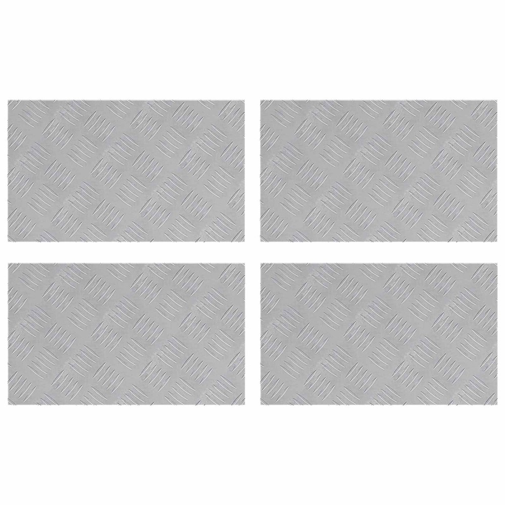 vidaXL Σκαλοπάτι 4 τμχ. 50 x 30 cm Ασημί Αλουμίνιο Ορθογώνιος
